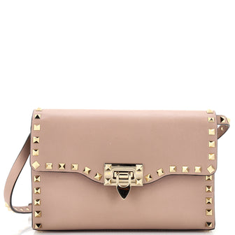 Valentino Garavani Rockstud Flip Lock Flap Bag Leather Medium