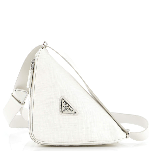 Prada Triangle Logo Zip Around Shoulder Bag Saffiano Leather  display picture 1