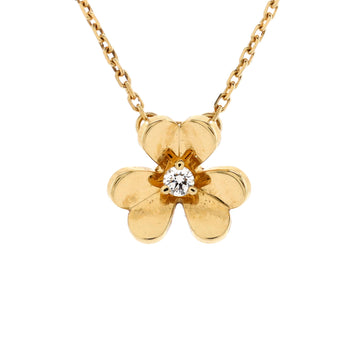 Van Cleef & Arpels Frivole Pendant Necklace 18K Yellow Gold and Diamond Mini