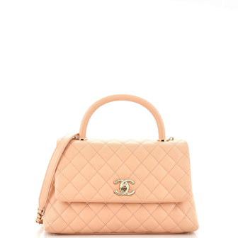 Chanel Coco Top Handle Bag Quilted Caviar Small