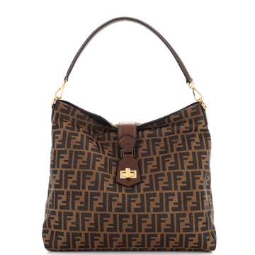 Fendi Turnlock Hobo Zucca Canvas Medium