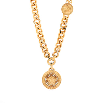 Versace Medusa Chain Pendant Necklace Metal with Crystal