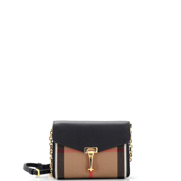 Burberry Macken Crossbody Bag Leather and House Check Canvas Baby
