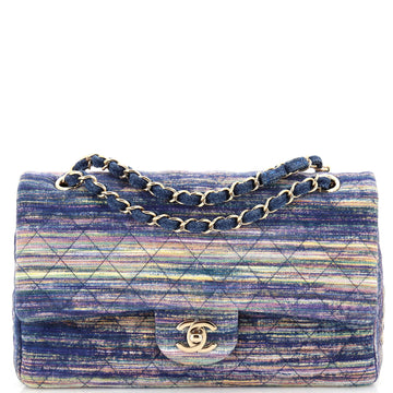 Chanel Classic Double Flap Bag Quilted Multicolor Denim Medium