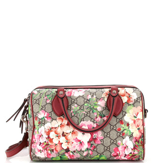 Gucci Convertible Boston Bag Blooms Print GG Coated Canvas Small