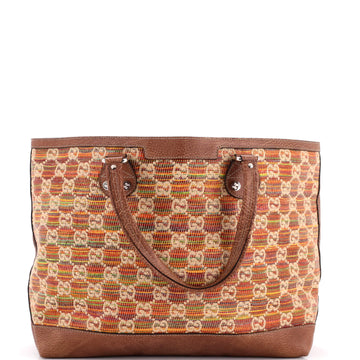 Gucci Sunset Tote Straw Libeccio GG Canvas Large