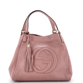 Gucci Soho Shoulder Bag Leather Medium Pink 285177133