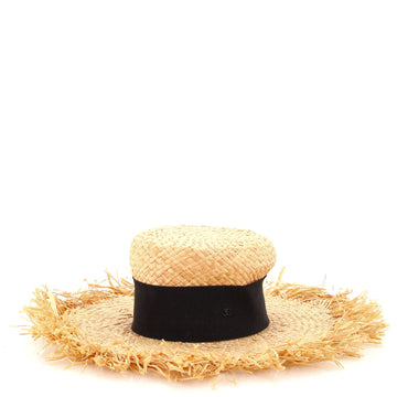 Chanel Wide Brim Fringe Sun Hat Straw