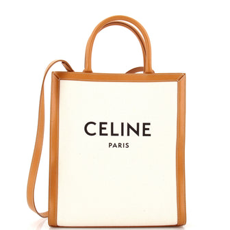 Celine Vertical Cabas Tote Canvas with Leather Small