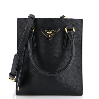 Prada Convertible Open Tote Saffiano Leather Mini
