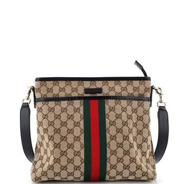Gucci Front Pocket Web Messenger GG Canvas Small