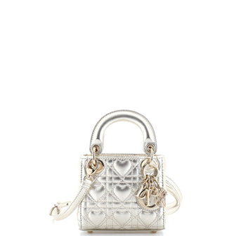 Christian Dior Lady Dior NM Bag Heart Cannage Quilt Lambskin Micro
