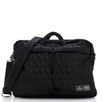 Valentino Garavani Porter Convertible Briefcase Bag Toile Iconograph Nylon Large