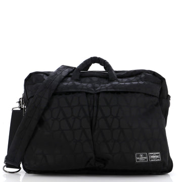 Valentino Garavani Porter Convertible Briefcase Bag Toile Iconograph Nylon Large