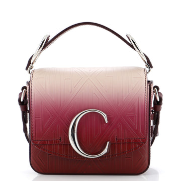 Chloe C Flap Bag Embossed Leather Mini