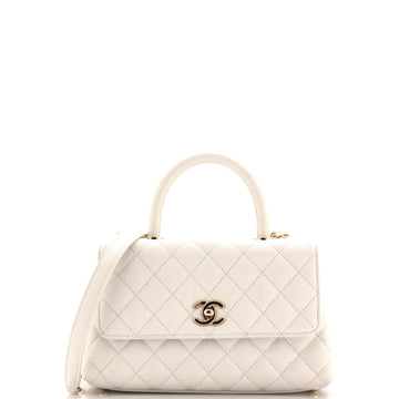 Chanel Coco Top Handle Bag Quilted Caviar Mini