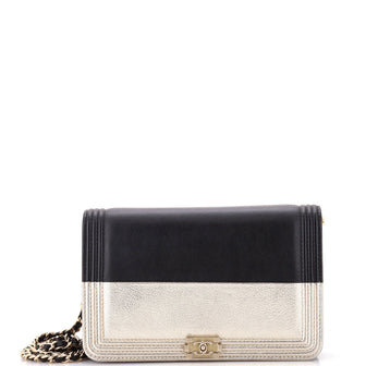 Chanel Bicolor Boy Wallet on Chain Calfskin