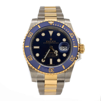 Rolex Oyster Perpetual Submariner Bluesy Date Automatic Watch Stainless Steel and Cerachrom with Yellow Gold 40