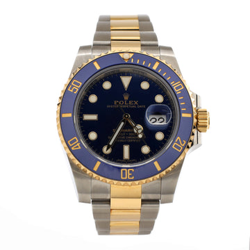 Rolex Oyster Perpetual Submariner Bluesy Date Automatic Watch Stainless Steel and Cerachrom with Yellow Gold 40