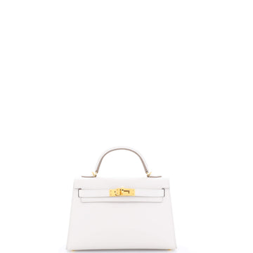 Hermes Kelly Mini II Bag Grey Epsom with Gold Hardware 20