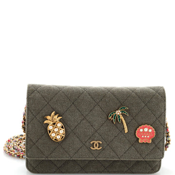 Chanel Cuba Charms Wallet on Chain Quilted Canvas