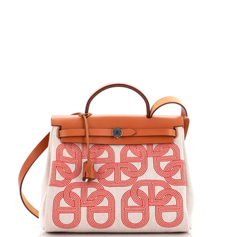 Hermes Herbag Zip Chaine D'Ancre Toile and Leather 31