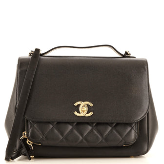 Chanel Business Affinity Flap Bag Quilted Caviar Large