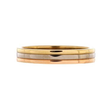 Cartier Vendome Louis Cartier Wedding Band Ring 18K Tricolor Gold 3.5mm