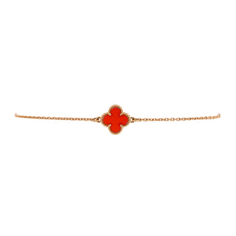 Van Cleef & Arpels Sweet Alhambra Bracelet 18K Rose Gold and Carnelian