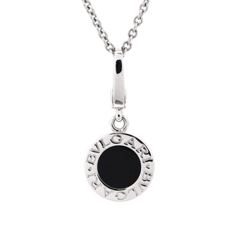 Bvlgari Bvlgari Bvlgari Pendant Necklace 18K White Gold with Onyx