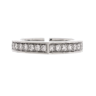 Cartier Flat C Ring 18K White Gold with Diamonds
