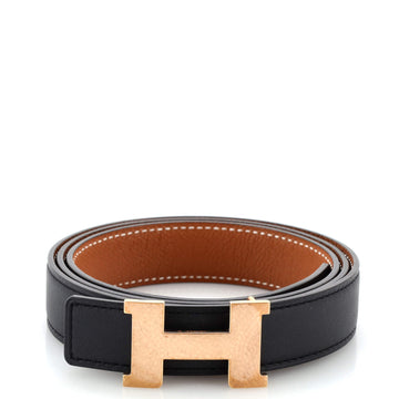Hermes Constance Martelee H Reversible Belt Leather with Hammered Hardware Thin