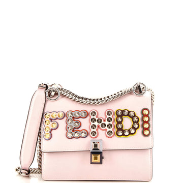 Fendi Kan I Bag Embellished Applique Leather Small