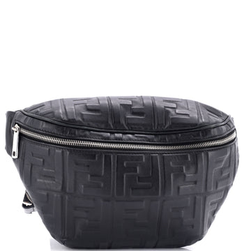 Fendi Zip Waist Bag Zucca Embossed Leather