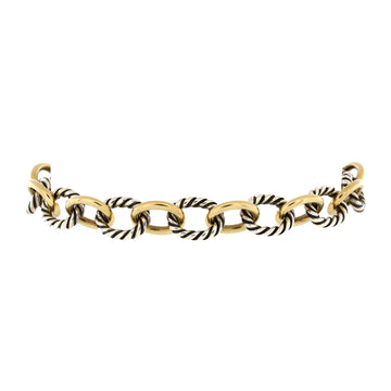 David Yurman Oval Link Bracelet Sterling Silver and 18K Yellow Gold Medium