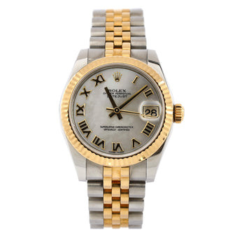 Rolex Oyster Perpetual Datejust Automatic Watch Stainless Steel and Yellow Gold 31
