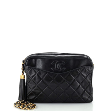 Chanel Vintage Camera Tassel Bag Quilted Leather Medium