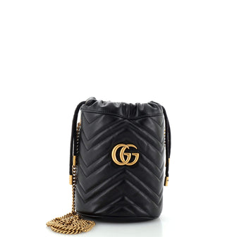 Gucci GG Marmont Bucket Bag Matelasse Leather Mini