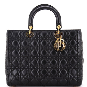 Christian Dior Lady Dior Bag Cannage Quilt Lambskin Large