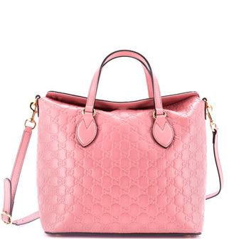 Gucci Signature Fold Over Tote Guccissima Leather Medium