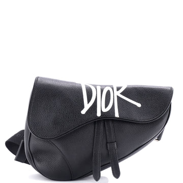 Christian Dior Shawn Stussy Saddle Crossbody Bag Printed Leather
