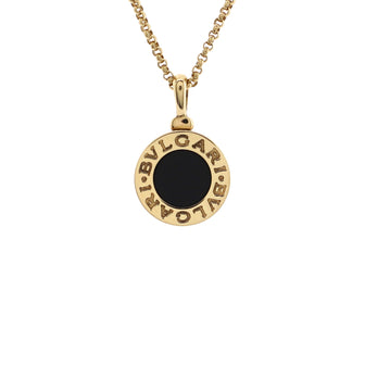 Bvlgari Bvlgari Bvlgari Pendant Necklace 18K Yellow Gold with Onyx