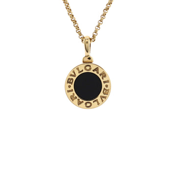 Bvlgari Bvlgari Bvlgari Pendant Necklace 18K Yellow Gold with Onyx