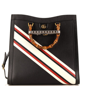 Gucci Diana NM Bamboo Handle Tote Printed Leather Large