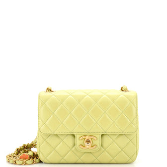 Chanel Casino Royale Charms Square Flap Bag Quilted Lambskin with Enamel Small