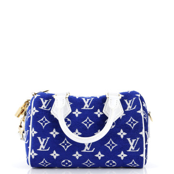 Louis Vuitton Speedy Bandouliere Bag LV Match Monogram Jacquard Velvet 20