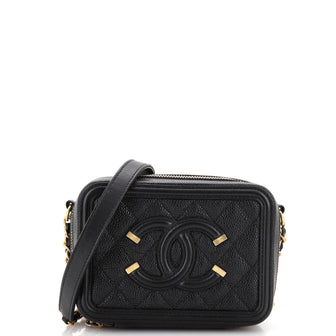 Chanel Filigree Vanity Clutch with Chain Quilted Caviar Mini
