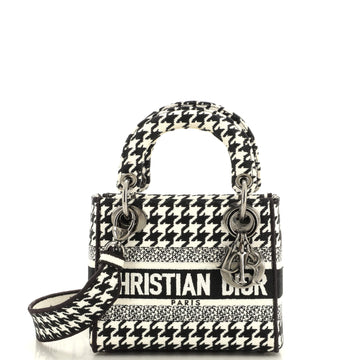 Christian Dior Lady D-Lite Bag Houndstooth Canvas Mini