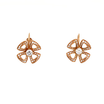 Bvlgari Fiorever Stud Earrings 18K Rose Gold and Diamonds