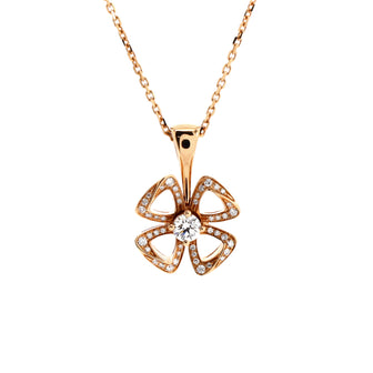 Bvlgari Fiorever Pendant Necklace 18K Rose Gold with Diamonds
